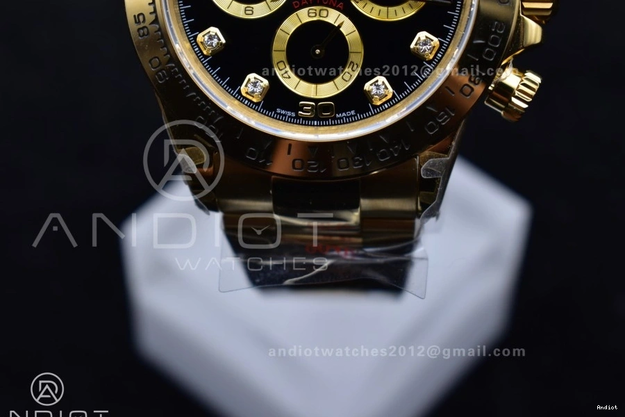 116508 Daytona Edition QF Black on Bracelet 1:1 Best Dial YG SH4130 Diamonds V2 0126